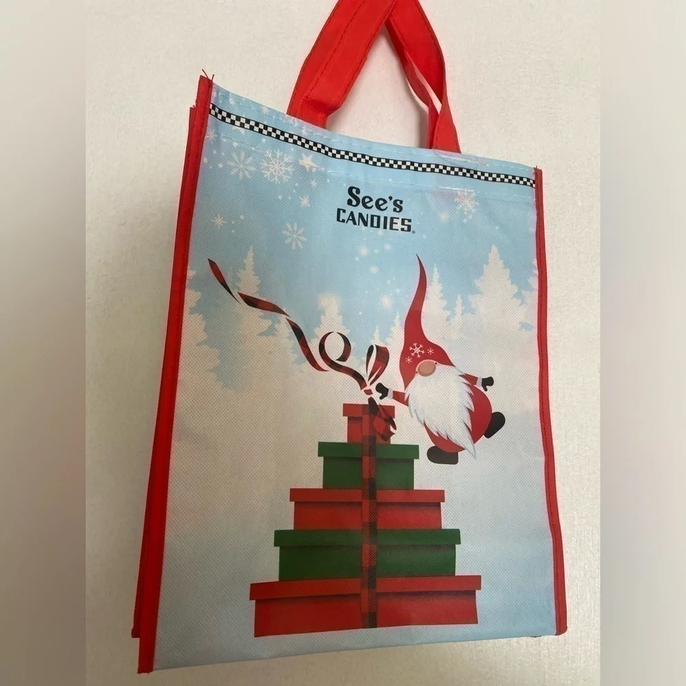 NEW SEES CANDY CHRISTMAS GNOME TOTE